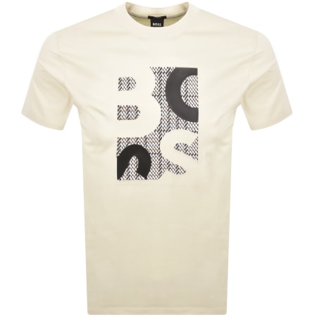 BOSS H Thompson 432 Jersey T Shirt Beige | Mainline Menswear
